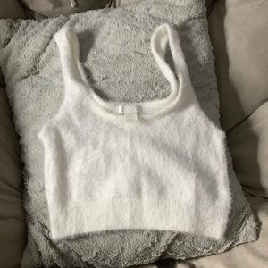 fuzzy white top